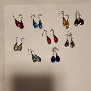 Elegant Multicolor Teardrop Earrings Set Of NINE PAIRS